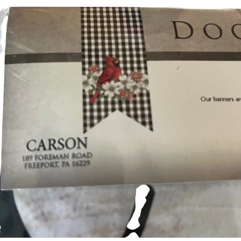 Flagtrends‎ by Carson Door Banner Bless This Home Cardinal Floral Buffalo Check